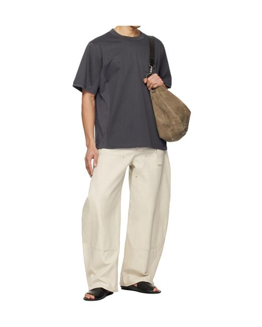 Sacai Gray Crew Neck Short-Sleeved T-Shirt for men