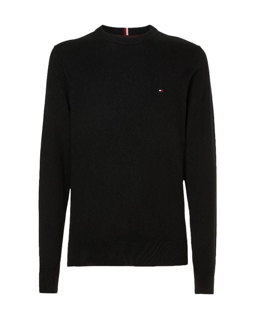 Tommy Hilfiger Black Th Floral Word Round Neck Sweater for men