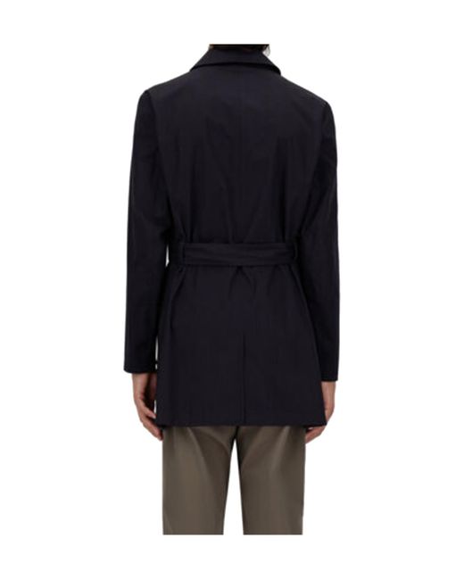 Herno Blue Double-Breasted Belted Trench Coat for men