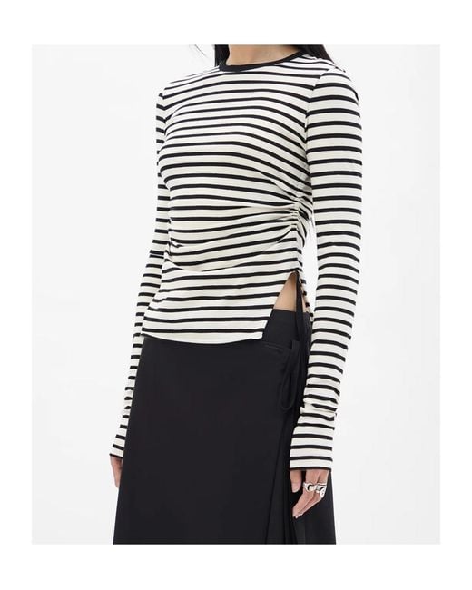 Ann Demeulemeester Black Oke Wrinkled Cropped Long Sleeve Top