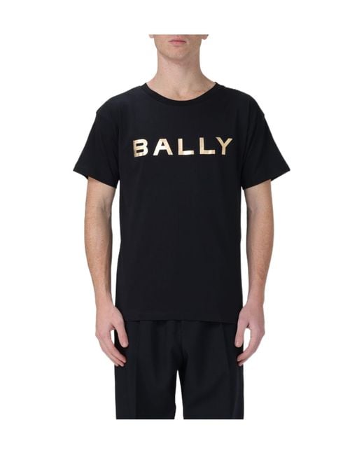 Bally Black Logo Printed Crewneck T-Shirt for men
