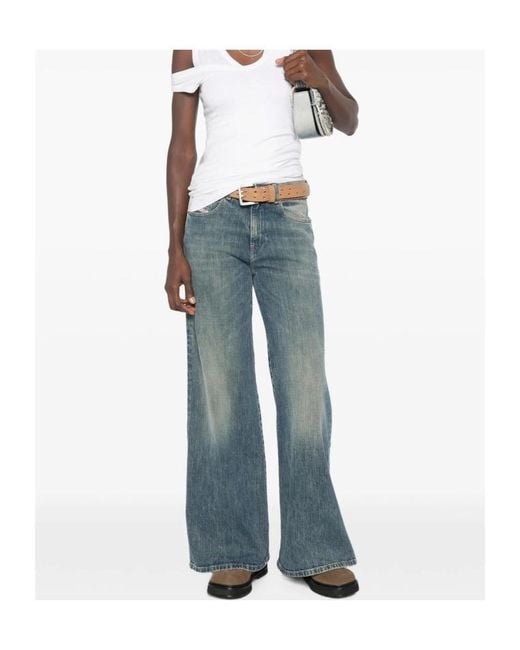 DIESEL Blue Wide-Leg Jeans