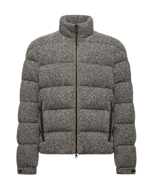 Moncler Gray Agde Wool Blend Short Down Jacket for men