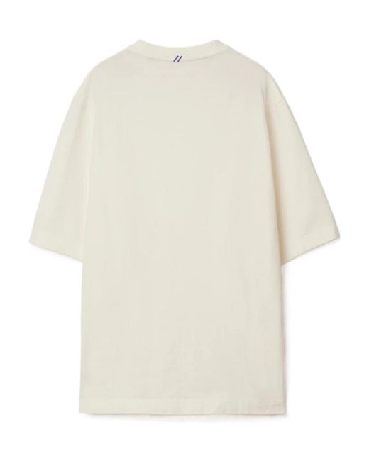 Burberry White Logo Patch Crewneck T-Shirt for men
