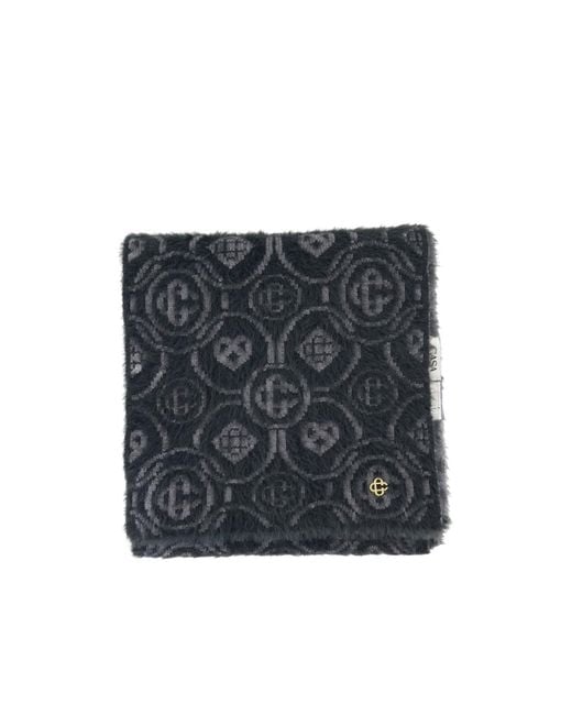 Casablanca Black Fluffy Monogram Mohair Scarf for men