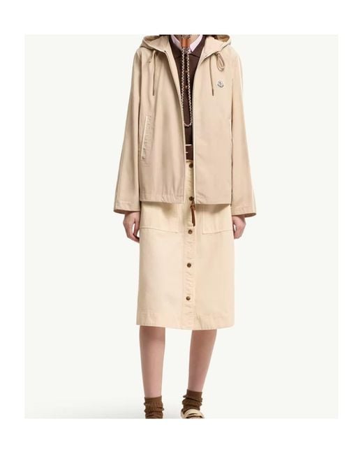 Moncler Natural Sarracenia Zip-Up Hooded Jacket
