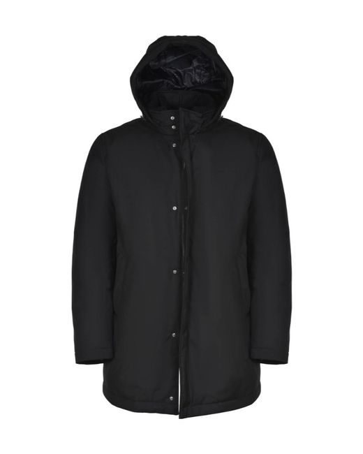 Herno Black Long-Sleeved Hooded Down Jacket for men