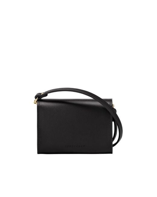 Longchamp Black Box-Trot Leather Crossbody Bag