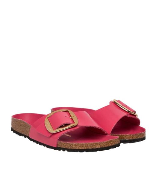 Birkenstock Pink Madrid Big Buckle Flat Sandals