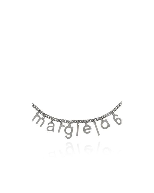 MM6 by Maison Margiela Metallic Logo Lettering Necklace