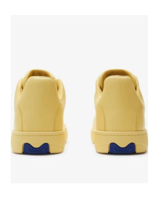 Burberry Yellow Box Logo Emboosed Low-Top Sneakers for men