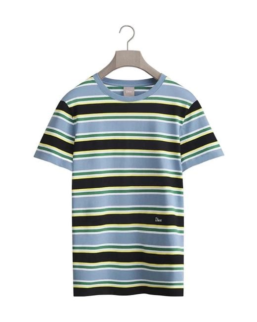 Dior Green Iviera Striped T-Shirt, Regular Fit for men