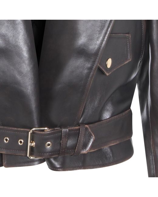 Alaïa Black Leather Hooded Biker Jacket