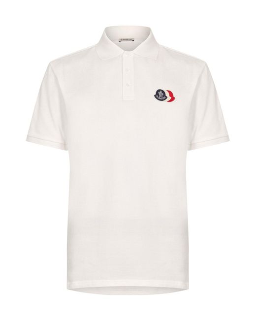 Moncler White Short Sleeve Polo Shirt for men