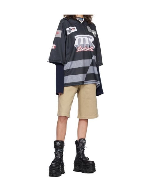 Vetements Black X New Rock Collaboration Lace-Up Mid-Calf Boots for men