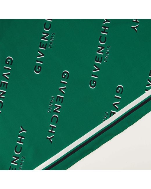 Givenchy Green Shadow Logo Square Scarf
