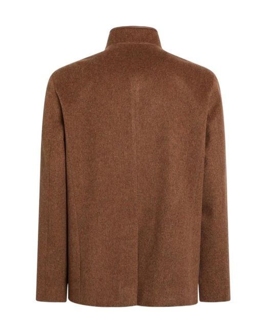 Loro Piana Brown Long-Sleeve Button-Up Jacket for men