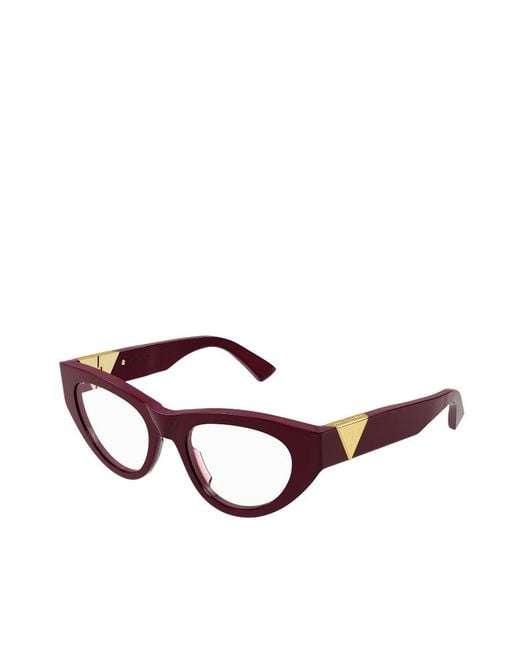 Bottega Veneta White Eyewear Cat-Eye Frame Glasses