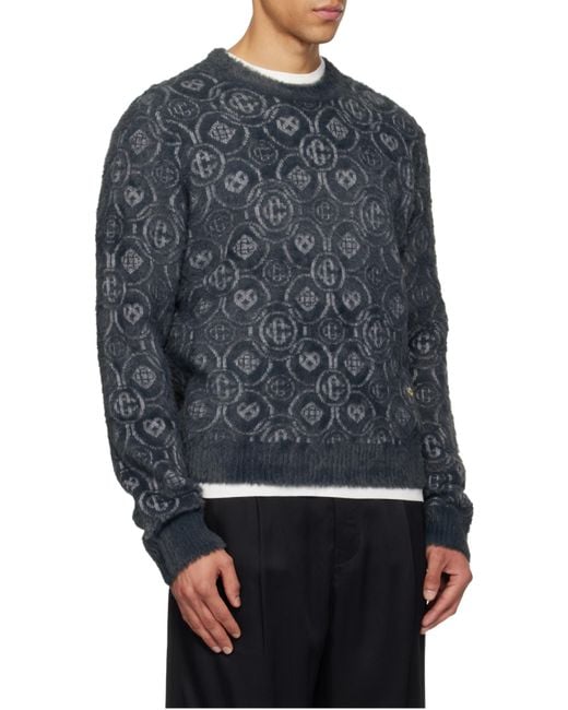 Casablanca Black Logo-Pattern Knitted Jumper for men
