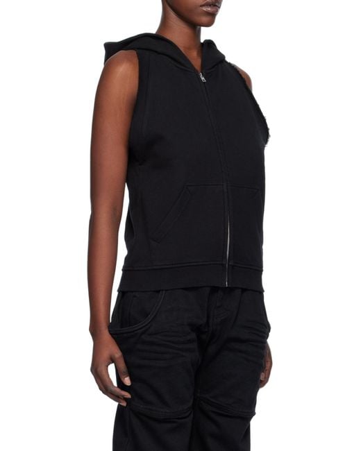 we11done Black Sleeveless Hooded Vest