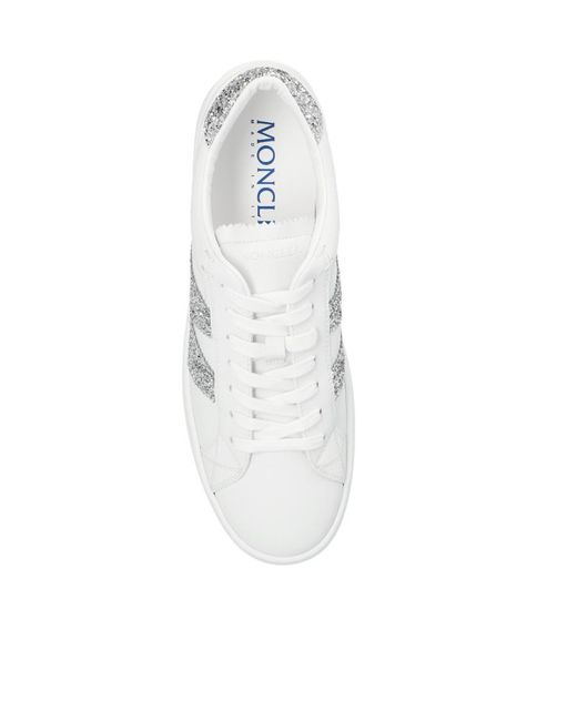 Moncler White Monaco Embellished Low-Top Sneakers
