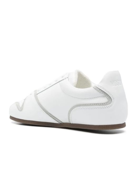 Moschino White Logo-Embossed Lace-Up Sneakers for men