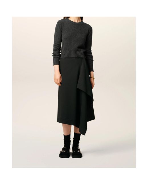 AMI Black Ami De Coeur-Embroidered Sweater