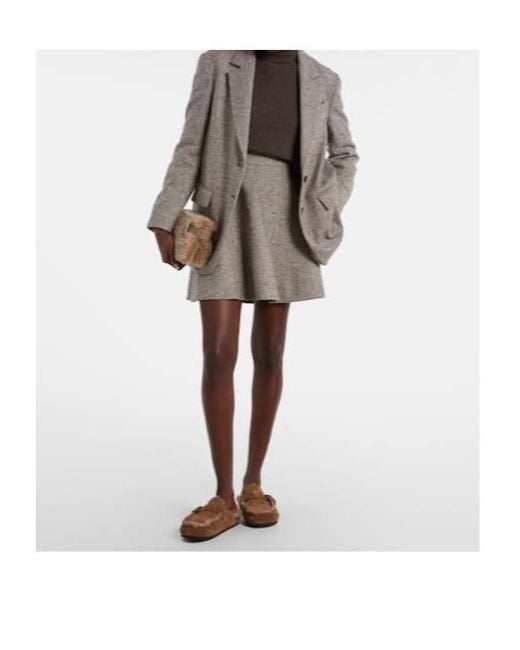 Brunello Cucinelli Brown Shearling-Lined Suede Slippers