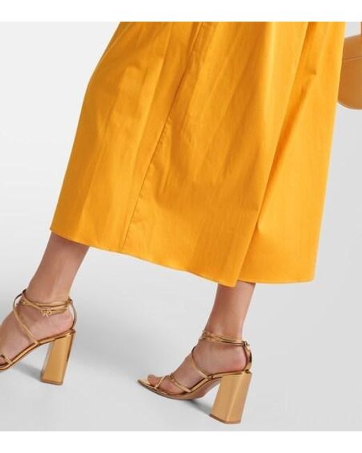 Altuzarra Yellow Fiona Ruched Cotton-Blend Midi Dress