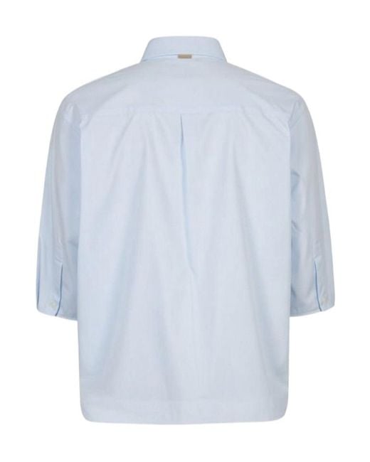 Herno Blue Tie Detailed Button-Up Shirt