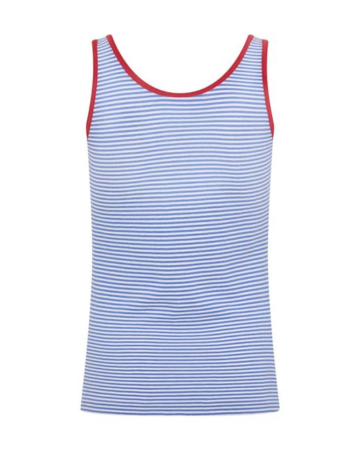 Prada Blue Slim-Fit Striped Tank Top