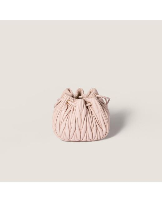 Miu Miu Pink Matelassé Nappa Leather Pouch