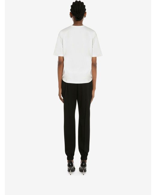 McQueen White Graffiti Logo Print T-Shirt