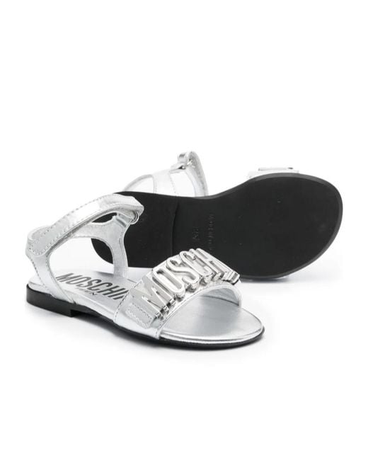 Moschino White Round-Headed Sandals