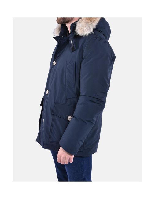 Woolrich Blue Arctic Detachable Fur Anorak for men