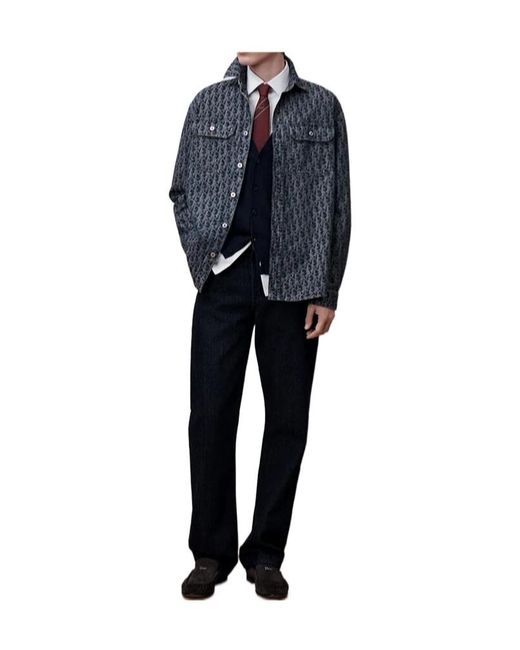 Dior Blue Oblique Denim Overshirt for men