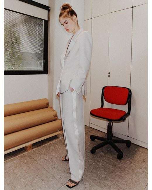 Marella White Barrel-Leg Trousers