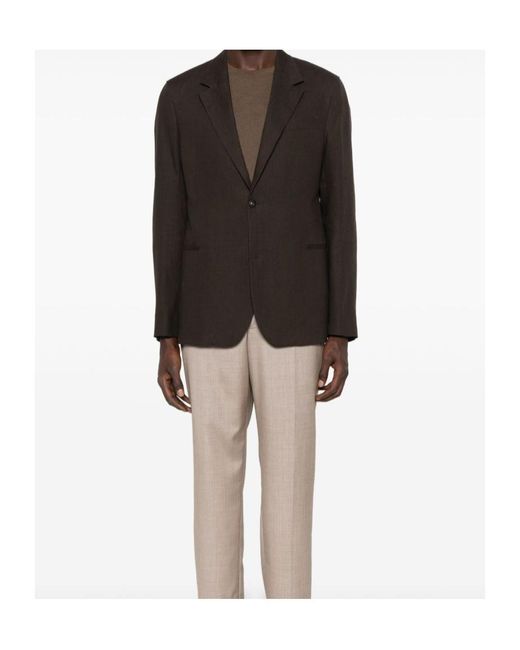 Emporio Armani Black Single-Breasted Blazer for men