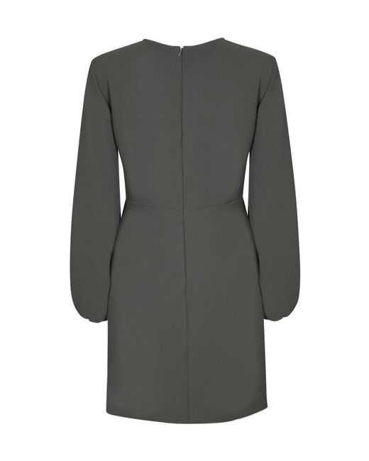 P.A.R.O.S.H. Gray Long-Sleeved A-Line Mini Dress