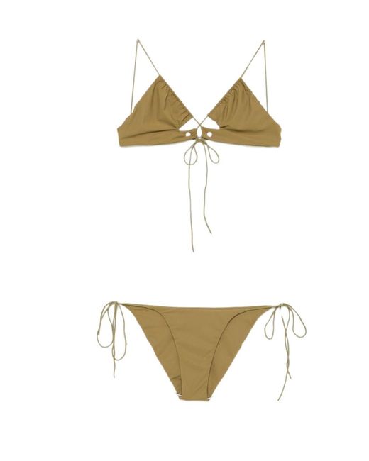 Amazuìn White Lace-Up Bikini Set