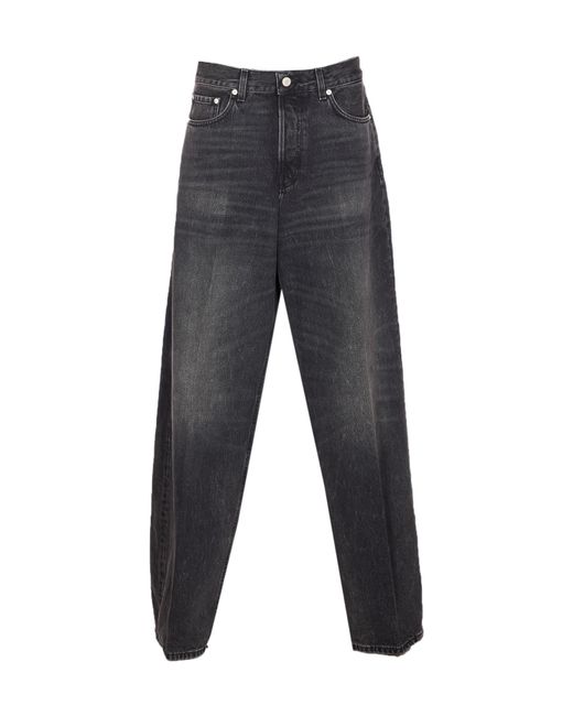 Haikure Gray Denim Trousers With Belt Loops