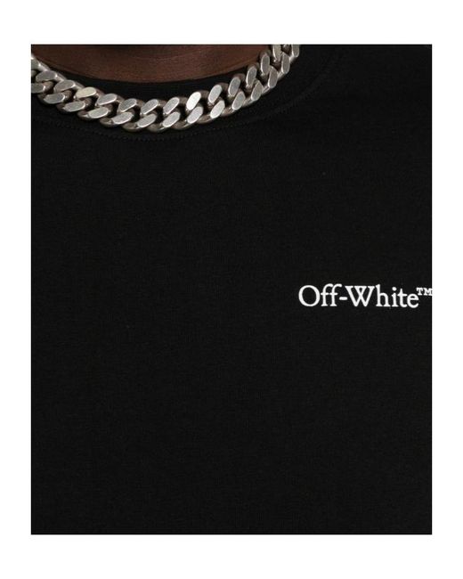 Off-White c/o Virgil Abloh Black Logo Printed Crewneck T-Shirt for men