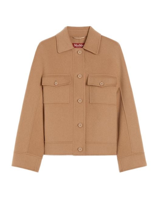 Max Mara Brown Studio Fiero Button-Up Jacket