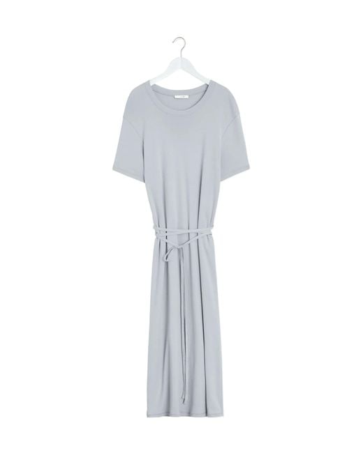 Lemaire Gray Belted Crewneck T-Shirt Dress
