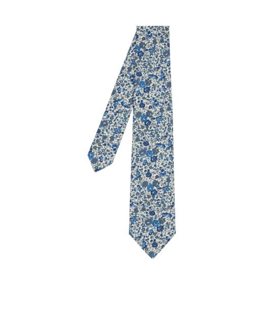 Paul Smith Blue Floral Print Tie for men