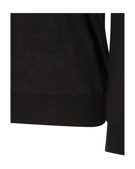 Loro Piana Black Crewneck Knitted Jumper for men