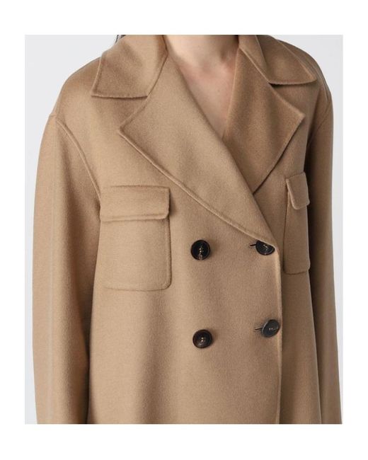 Max Mara Natural Double-Breasted Wool Jacket