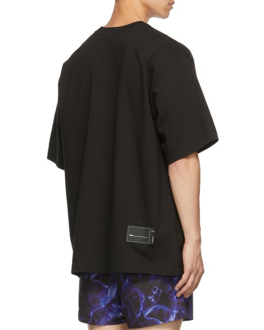 we11done Gray Oversized Logo Print T-Shirt for men