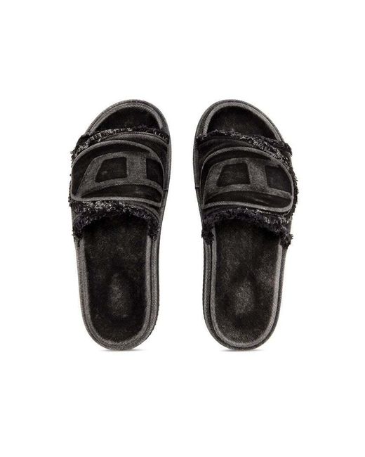 DIESEL Black Sa Oval-D Slides