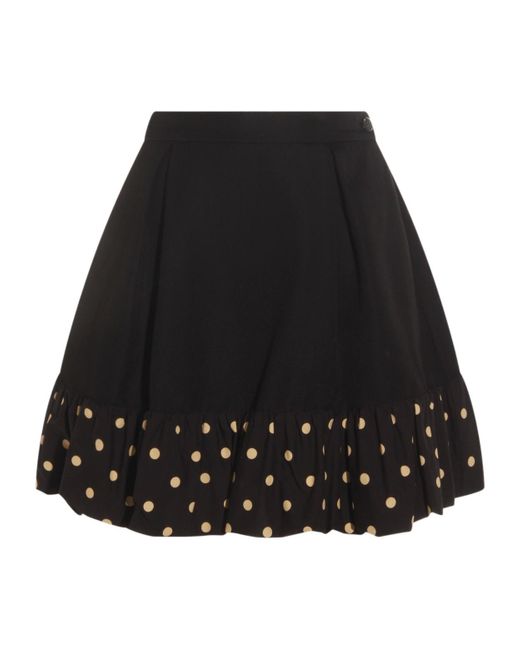 Moschino Black Polka Dots Diagonal Miniskirt